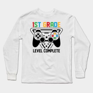 1st Grade Level Complete Gamer Boys Graduation Gifts Long Sleeve T-Shirt